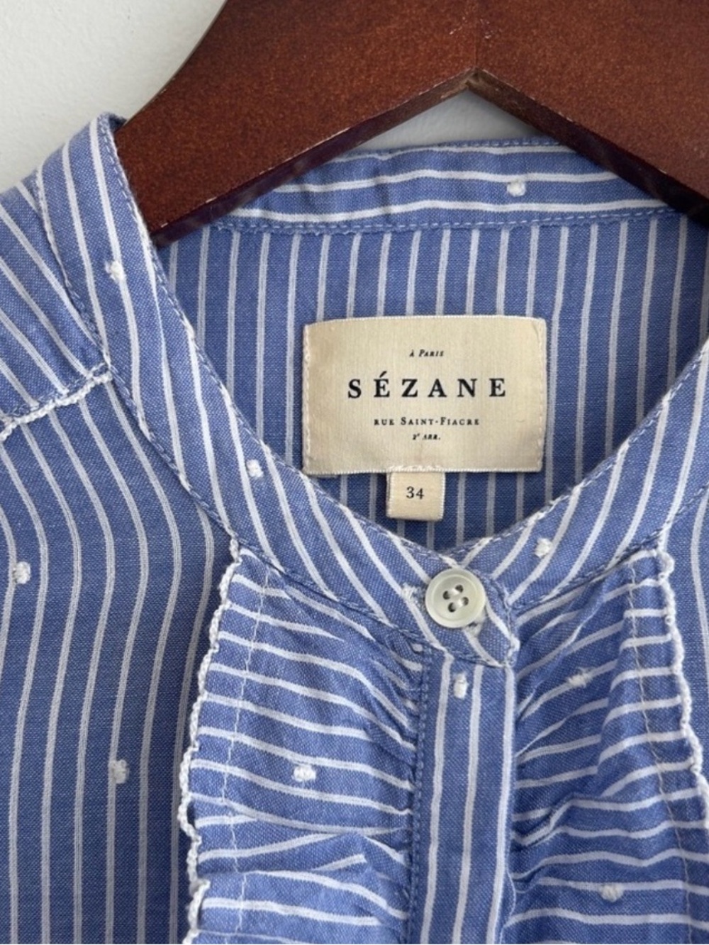 Sezane Ruffle Blouse 🩵 - Picture 3 of 6